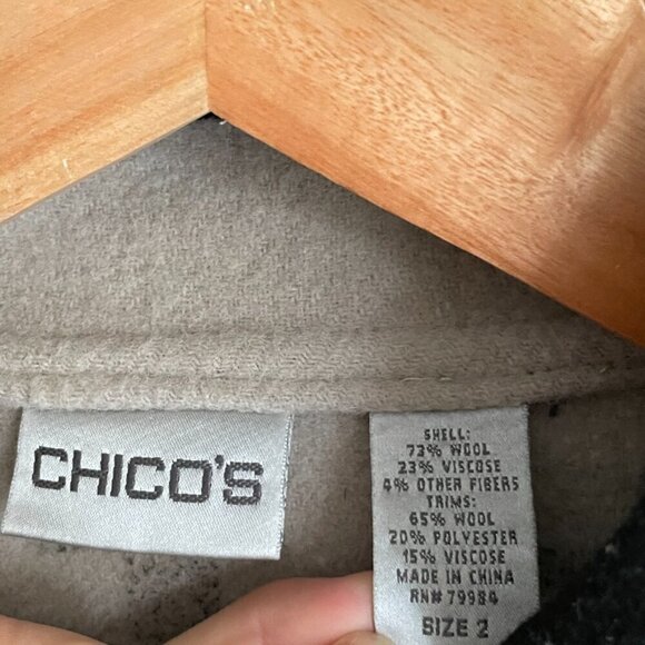 Gorgeous Chico's Short Wool Blend Coat, Size 12 - Picture 9 of 14